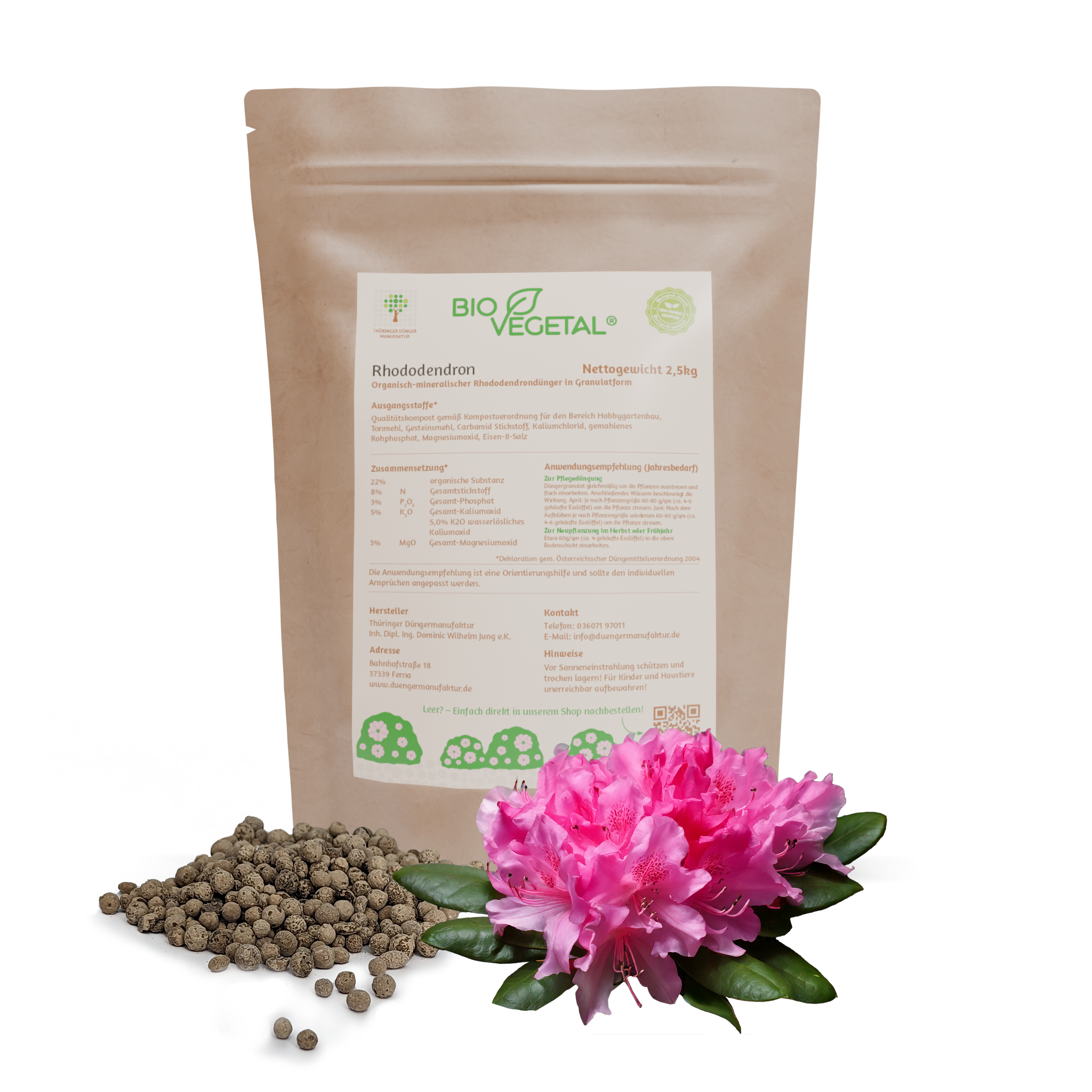 dünger rhododendron BioVegetal organisch-mineralischer Rhododendrondünger – BioVegetal –  Thüringer Düngermanufaktur